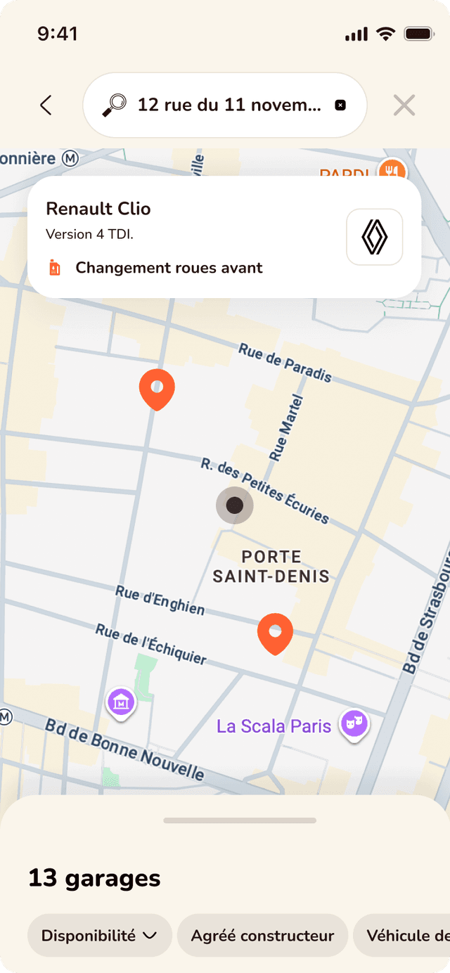 Application Mekago - recherche